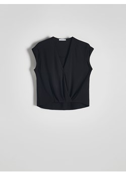 Reserved - Kopertowa bluzka z wiskozy - czarny ze sklepu Reserved w kategorii Bluzki damskie - zdjęcie 172531727