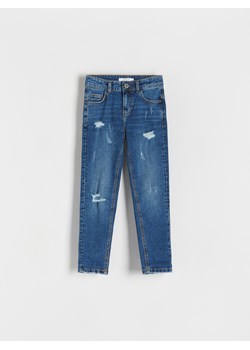 Reserved - Jeansy slim z dziurami - niebieski ze sklepu Reserved w kategorii Spodnie chłopięce - zdjęcie 172531826