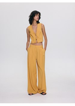 Reserved - Spodnie z wiskozy - jasnopomarańczowy ze sklepu Reserved w kategorii Spodnie damskie - zdjęcie 172531878