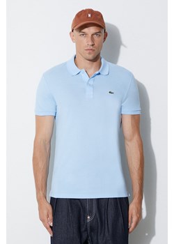 Lacoste polo bawełniane kolor niebieski ze sklepu PRM w kategorii T-shirty męskie - zdjęcie 172532456