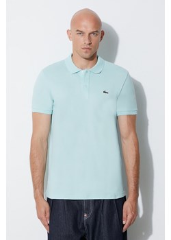 Lacoste polo bawełniane kolor turkusowy ze sklepu PRM w kategorii T-shirty męskie - zdjęcie 172532458