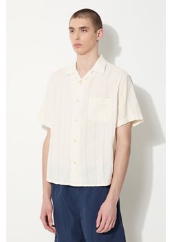Corridor koszula Striped Seersucker męska kolor beżowy regular SS0014 ze sklepu PRM w kategorii Koszule męskie - zdjęcie 172532527
