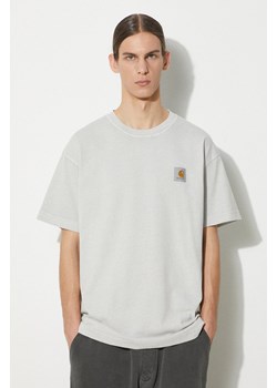 Carhartt WIP t-shirt bawełniany S/S Nelson T-Shirt męski kolor szary gładki I029949.1YEGD ze sklepu PRM w kategorii T-shirty męskie - zdjęcie 172532658