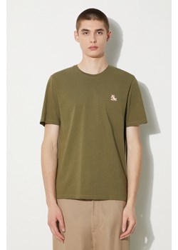 Maison Kitsuné t-shirt bawełniany Chillax Fox Patch Regular Tee Shirt męski kolor szary z aplikacją LM00110KJ0008 ze sklepu PRM w kategorii T-shirty męskie - zdjęcie 172532726