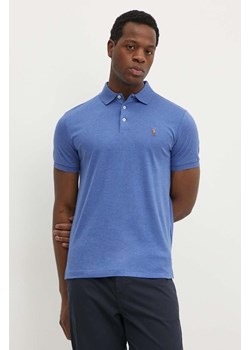 Polo Ralph Lauren polo bawełniane kolor niebieski gładki 710713130 ze sklepu ANSWEAR.com w kategorii T-shirty męskie - zdjęcie 172533876