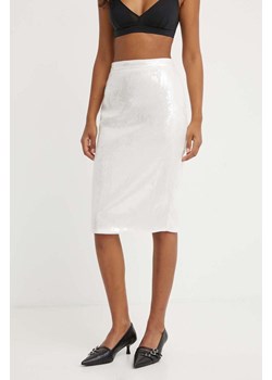 Theory spódnica kolor biały midi prosta ze sklepu ANSWEAR.com w kategorii Spódnice - zdjęcie 172534445