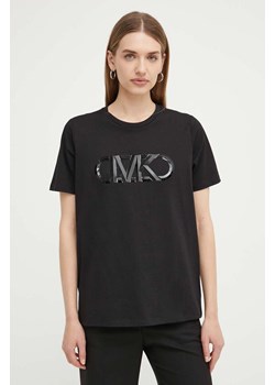MICHAEL Michael Kors t-shirt bawełniany damski kolor czarny ze sklepu ANSWEAR.com w kategorii Bluzki damskie - zdjęcie 172534506