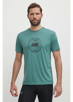 Nike t-shirt treningowy Lead Line kolor zielony z nadrukiem ze sklepu ANSWEAR.com w kategorii T-shirty męskie - zdjęcie 172534589