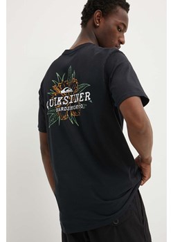 Quiksilver t-shirt bawełniany HIBISCUS męski kolor czarny z nadrukiem AQYZT09761 ze sklepu ANSWEAR.com w kategorii T-shirty męskie - zdjęcie 172534668