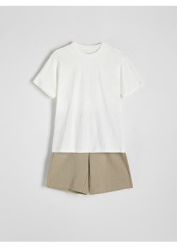Reserved - Dwuczęściowa piżama - beżowy ze sklepu Reserved w kategorii Piżamy męskie - zdjęcie 172534856