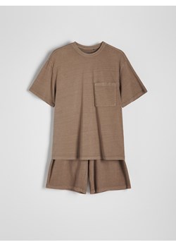 Reserved - Dwuczęściowa piżama - beżowy ze sklepu Reserved w kategorii Piżamy męskie - zdjęcie 172534865