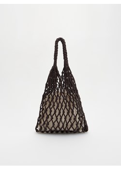 Reserved - Pleciona torebka na ramię - ciemnobrązowy ze sklepu Reserved w kategorii Torebki damskie - zdjęcie 172534895