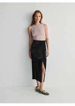 Reserved - Spódnica midi z połyskiem - czarny ze sklepu Reserved w kategorii Spódnice - zdjęcie 172535026