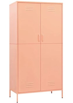 Różowa stalowa szafa gospodarcza na nóżkach - Garu 7X ze sklepu Edinos.pl w kategorii Szafy - zdjęcie 172535729