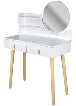 Biała toaletka kosmetyczna z szufladami - Onera 5X ze sklepu Edinos.pl w kategorii Toaletki - zdjęcie 172535809