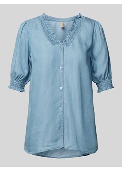 Bluzka z efektem denimu model ‘Liv’ ze sklepu Peek&Cloppenburg  w kategorii Bluzki damskie - zdjęcie 172536685