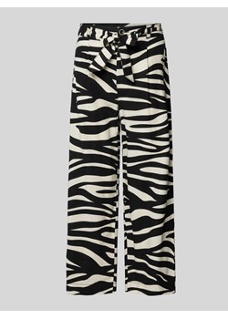 Spodnie lniane z szeroką,skróconą nogawką ze sklepu Peek&Cloppenburg  w kategorii Spodnie damskie - zdjęcie 172536756