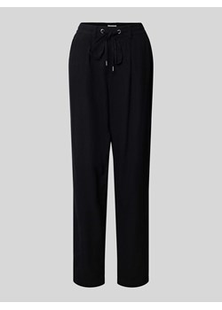 Spodnie lniane o kroju tapered fit z tunelem ze sklepu Peek&Cloppenburg  w kategorii Spodnie damskie - zdjęcie 172536907