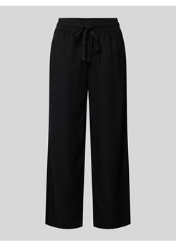Spodnie lniane rozkloszowane z tunelem model ‘Ina’ ze sklepu Peek&Cloppenburg  w kategorii Spodnie damskie - zdjęcie 172536996