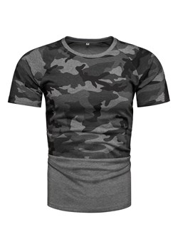 Koszulka męska moro grafitowa Recea ze sklepu Recea.pl w kategorii T-shirty męskie - zdjęcie 172538189