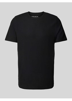 T-shirt z prążkowanym okrągłym dekoltem ze sklepu Peek&Cloppenburg  w kategorii T-shirty męskie - zdjęcie 172540509