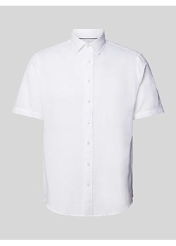 Koszula lniana o kroju slim fit z kołnierzykiem typu kent ze sklepu Peek&Cloppenburg  w kategorii Koszule męskie - zdjęcie 172540597