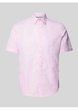 Koszula lniana o kroju slim fit z kołnierzykiem typu kent ze sklepu Peek&Cloppenburg  w kategorii Koszule męskie - zdjęcie 172540656