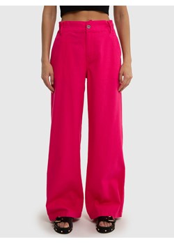 Spodnie damskie z szeroką nogawką z dodatkiem lnu różowe Malu 602 ze sklepu Big Star w kategorii Spodnie damskie - zdjęcie 172540887