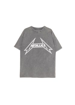 Cropp - Koszulka z nadrukiem Metallica - szary ze sklepu Cropp w kategorii Bluzki damskie - zdjęcie 172541257
