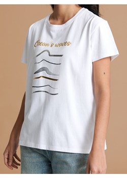 Sinsay - Koszulka z nadrukiem - biały ze sklepu Sinsay w kategorii Bluzki damskie - zdjęcie 172542378