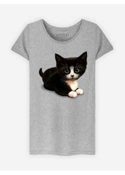 WOOOP Koszulka &quot;Cute Cat &quot; w kolorze szarym ze sklepu Limango Polska w kategorii Bluzki damskie - zdjęcie 172542636