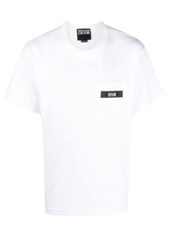 Versace Jeans Couture T-Shirt 76GAHE05 Biały Regular Fit ze sklepu MODIVO w kategorii T-shirty męskie - zdjęcie 172543287