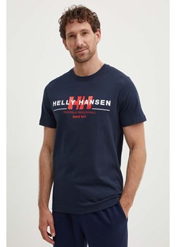 Helly Hansen t-shirt bawełniany kolor granatowy wzorzysty ze sklepu ANSWEAR.com w kategorii T-shirty męskie - zdjęcie 172544676