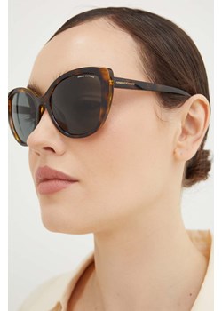 Armani Exchange okulary przeciwsłoneczne damskie kolor brązowy ze sklepu ANSWEAR.com w kategorii Okulary przeciwsłoneczne damskie - zdjęcie 172544699