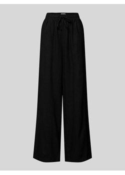 Spodnie lniane z szeroką nogawką i zakładkami w pasie model ‘Lino’ ze sklepu Peek&Cloppenburg  w kategorii Spodnie damskie - zdjęcie 172546456