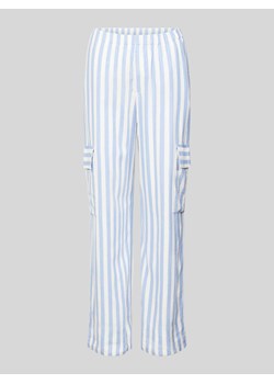 Spodnie lniane o kroju regular fit z kieszeniami cargo ze sklepu Peek&Cloppenburg  w kategorii Spodnie damskie - zdjęcie 172546707