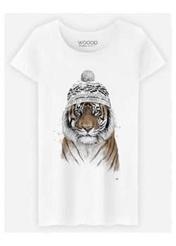 WOOOP Koszulka &quot;Siberian Tiger&quot; w kolorze białym ze sklepu Limango Polska w kategorii Bluzki damskie - zdjęcie 172548369