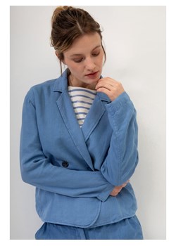Josephine &amp; Co Lniana kurtka przejściowa w kolorze niebieskim ze sklepu Limango Polska w kategorii Kurtki damskie - zdjęcie 172548398