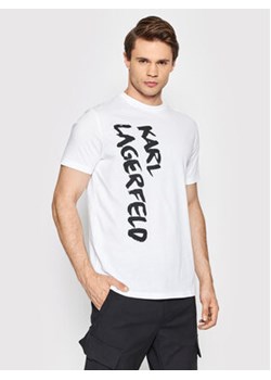KARL LAGERFELD T-Shirt Crewneck 755065 521224 Biały Regular Fit ze sklepu MODIVO w kategorii T-shirty męskie - zdjęcie 172548646