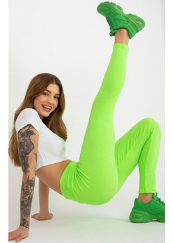 Zielone legginsy prążkowane EM-LG-725.11, Kolor zielony, Rozmiar uniwersalny, EX MODA ze sklepu Primodo w kategorii Spodnie damskie - zdjęcie 172548826