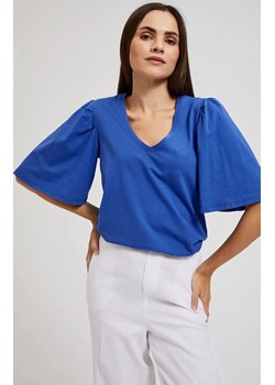 Bluzka damska z szerokimi rękawami niebieska 4361, Kolor niebieski, Rozmiar XS, Moodo ze sklepu Primodo w kategorii Bluzki damskie - zdjęcie 172548876