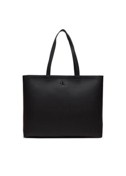 Calvin Klein Jeans Torebka Minimal Monogram Slim K60K612236 Czarny ze sklepu MODIVO w kategorii Torby Shopper bag - zdjęcie 172550227