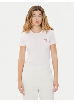 Guess T-Shirt W2YI44 J1314 Różowy Slim Fit ze sklepu MODIVO w kategorii Bluzki damskie - zdjęcie 172550268