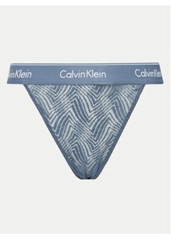 Calvin Klein Underwear Stringi 000QF7714E Niebieski ze sklepu MODIVO w kategorii Majtki damskie - zdjęcie 172550286