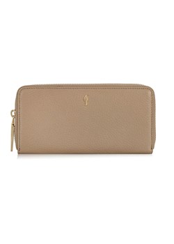 Duży beżowy skórzany portfel damski ze sklepu OCHNIK w kategorii Portfele damskie - zdjęcie 172551927