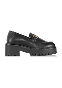 Czarne skórzane loafersy na platformie ze sklepu OCHNIK w kategorii Mokasyny damskie - zdjęcie 172552229