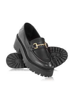Czarne skórzane loafersy na platformie ze sklepu OCHNIK w kategorii Mokasyny damskie - zdjęcie 172553165