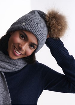 Szara czapka damska z pomponem ze sklepu OCHNIK w kategorii Czapki zimowe damskie - zdjęcie 172553386