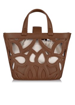 Koniakowy koszyk z imitacji skóry ze sklepu OCHNIK w kategorii Torby Shopper bag - zdjęcie 172553866