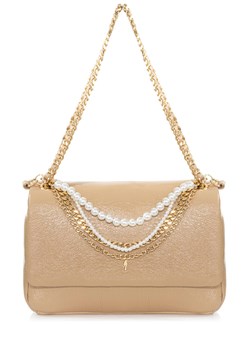 Beżowa torebka damska z perłami ze sklepu OCHNIK w kategorii Kopertówki - zdjęcie 172553949